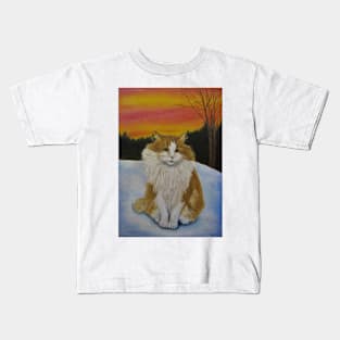 Cat in sunset Kids T-Shirt